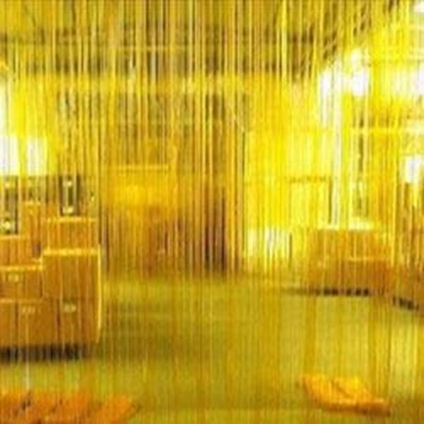 PVC STRIP CURTAIN DOUBLE YELLOW RIBBED