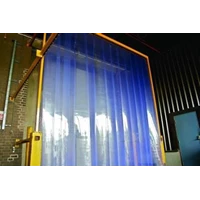 Tirai PVC Strips Curtain Blue Clear